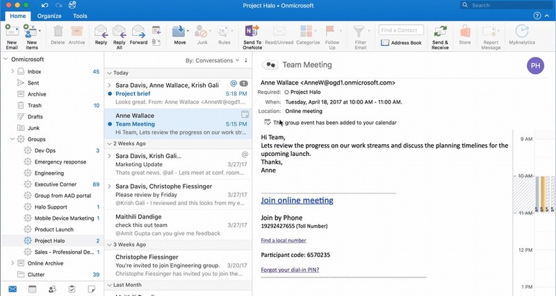 microsoft outlook for mac no online meeting